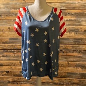 Womens stars ad stripes top